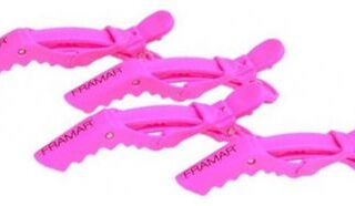 Зажим с прорезиненным покрытием Rubberized Jaw Clip 4шт (розовый)