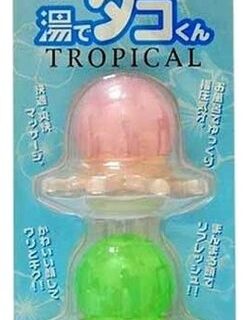 Массажер для точечного массажа тела и стоп "Тропические осьминожки" Tako Tropical Tsubo Oshi 2шт: Массажер розовый и зеленый