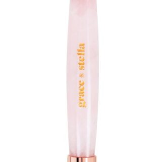Роллер-массажер для лица двусторонний из натурального розового кварца Rose Quartz Facial Roller