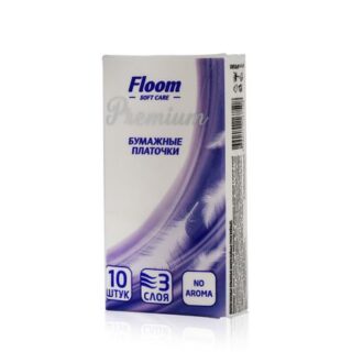 Бумажные носовые платочки Floom 3х-слойные , белые 10шт