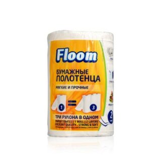 Бумажные полотенца Floom 2х-слойные " 3 рулона в 1 "