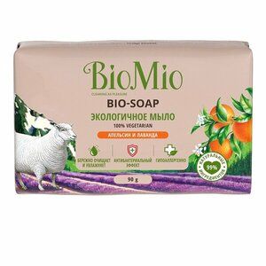 BioMio Bio-Soap экологичное Мыло туалетное с эфирными маслами лаванды мяты перечной и апельсина 90 г
