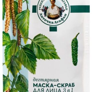 Маска-скраб для лица Рецепты Бабушки Агафьи Дегтярная для проблемной кожи 3 в 1, 100 мл