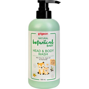 Pigeon Гель для купания и мытья головы и тела natural botanical baby head & body wash 500 мл
