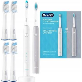 Электрическая зубная щетка Oral-B Pulsonic Slim Clean 2900 duo, белый/серый Электрическая зубная щетка Oral-B Pulsonic Slim Clean 2900 duo, белый/серый
