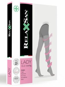 Relaxsan Колготы Collant LADY с массажной стелькой 15-21 мм рт ст арт 980А 1 класс р 5 телесные