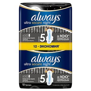 Always Прокладки гигиенические Ultra Secure Night 12 шт