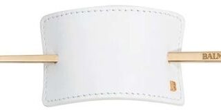 Заколка из белой кожи Hair Barrette Leather White