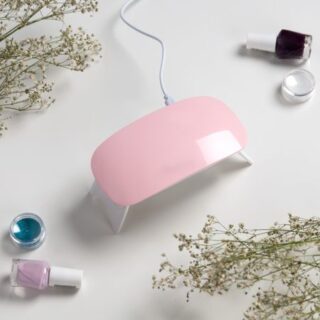 Лампа для гель лака luazon luf-22, uv/led, 6 вт, 6 диодов, таймер 45/60 с, usb, розовая