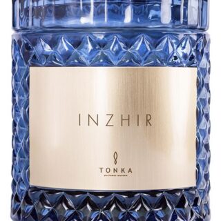 Ароматическая свеча Inzhir: свеча 2000г (синий подсвечник) короб со стеклом
