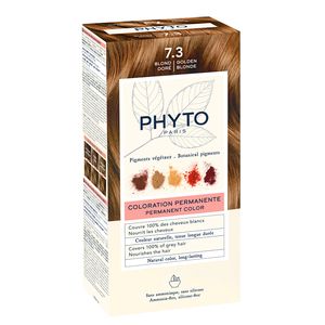 Phytosolba Набор Крем-краска 50 мл + проявляющее Молочко 50 мл + Маска-защита цвета тон 7.3 золотистый блонд