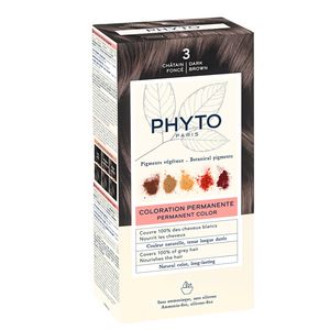 Phytosolba Набор Крем-краска 50 мл+ проявляющее молочко 50 мл+ Маска-защита цвета 12 мл тон 3 темный шатен