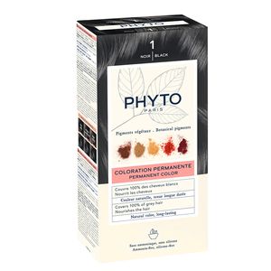 Phytosolba Набор Крем-краска 50 мл + проявляющее Молочко 50 мл + Маска-защита цвета 12 мл  тон 1 черный