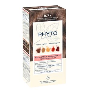 Phytosolba Набор Крем-краска 50 мл + проявляющее Молочко 50 мл + Маска-защита цвета тон 6.77 светлый каштан-капучино
