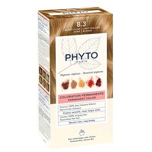 Phytosolba Набор Крем-краска 50 мл + проявляющее Молочко 50 мл + Маска-защита цвета тон 8.3 светлый золотистый блонд