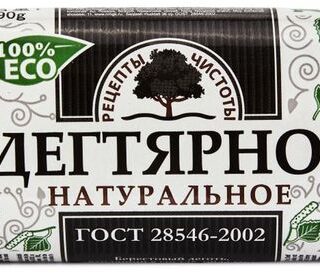 Мыло кусковое Рецепты Чистоты Дегтярное, 90 г