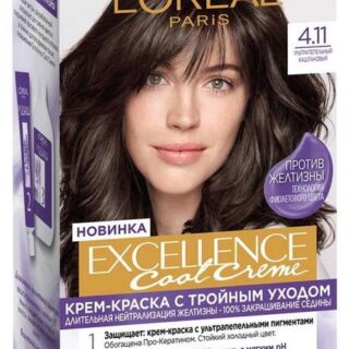 Крем-краска для волос LOral Paris Excellence Cool Crme Ультрапепельный каштановый тон 4.11, 192 мл