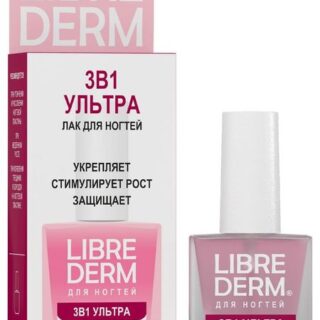 Лак для ногтей Librederm Nail care3 в 1 Ультра Стволовые клетки винограда, 10 мл